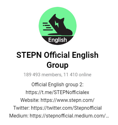 Телеграм-канал проекта StepN NFT