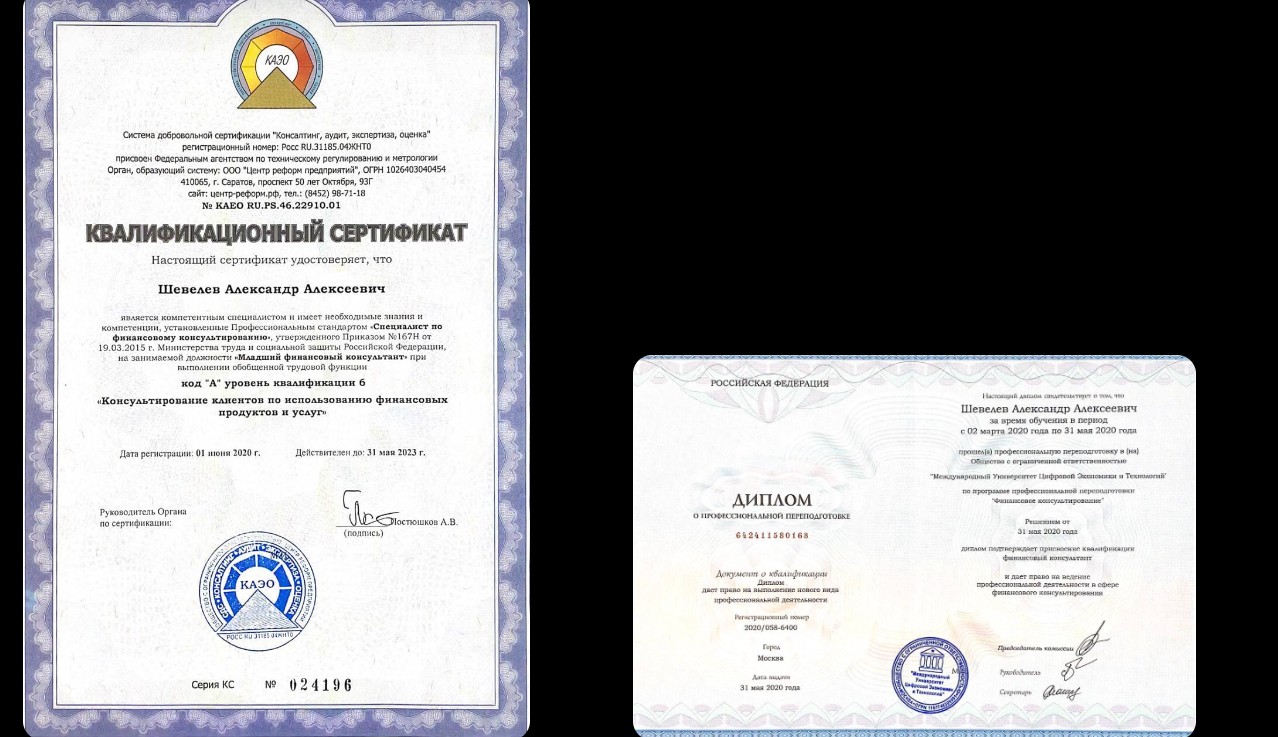 Александр Шевелев трейдер сертификаты